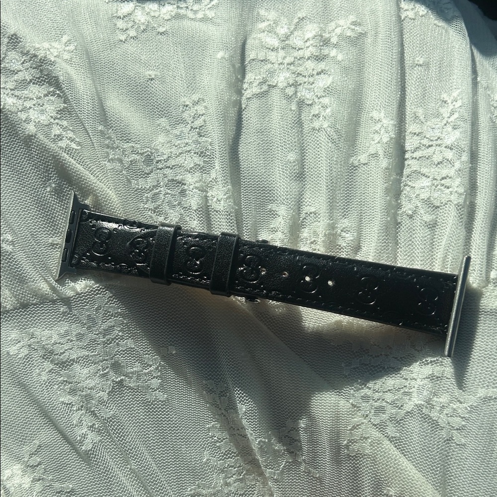 Black Leather Apple Watch Band